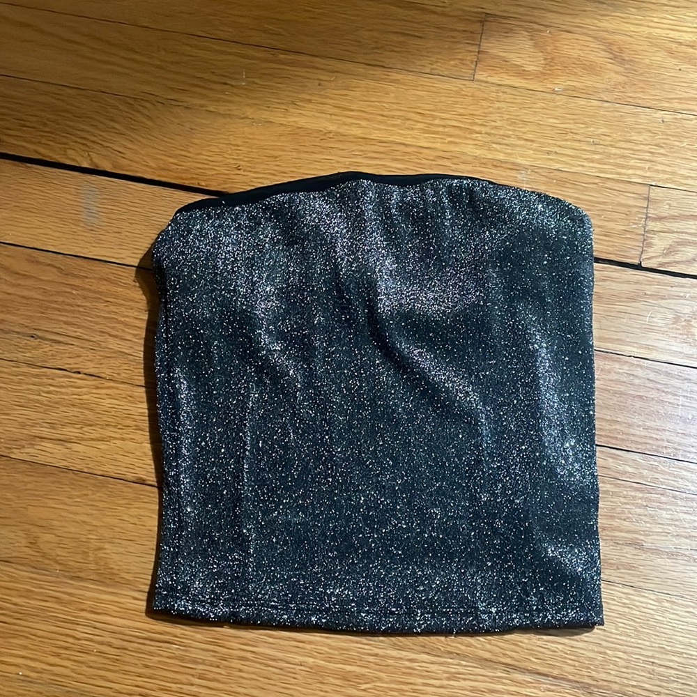 Urban outfitters strapless sparkly crop top!